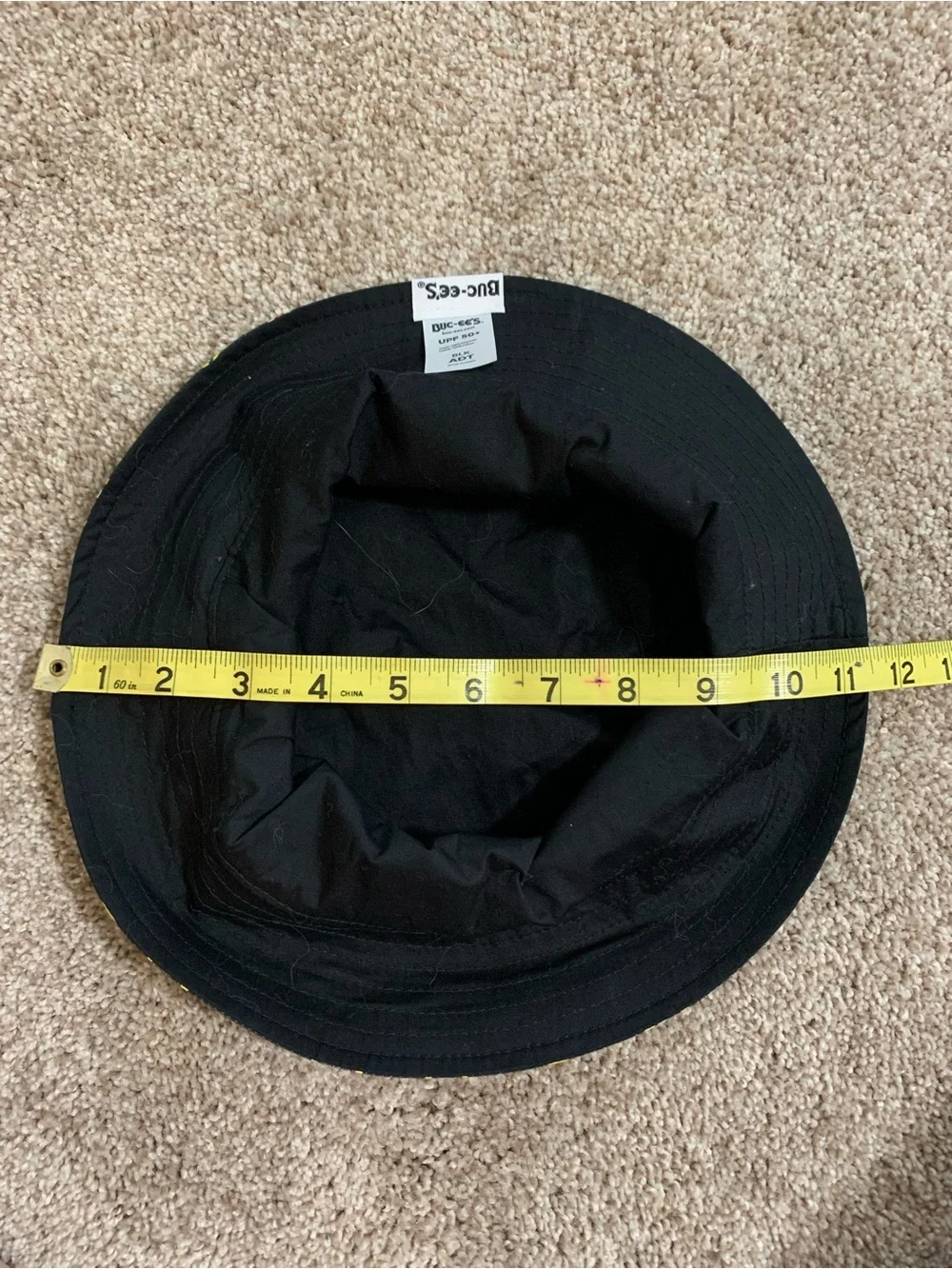 Buc-ee’s Beaver Bucket Hat Adult Allover Black UPF 50+ Reversible